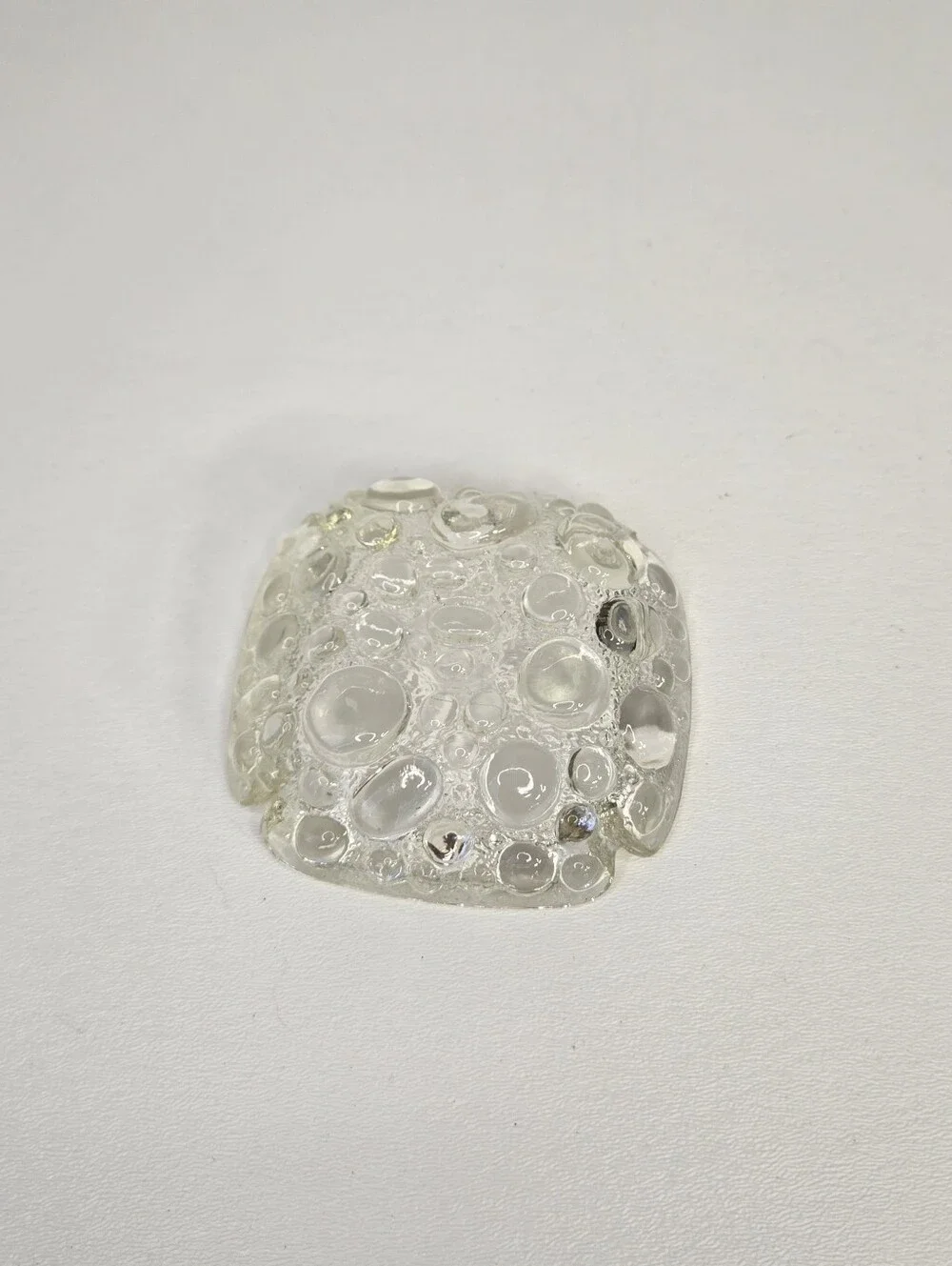 VTG Bubble Glass Ashtray Retro MCM 1960s Square Clear Glass Tray Raindrop
